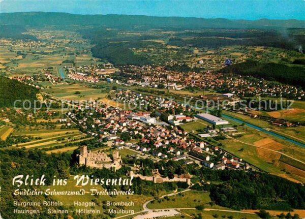 Loerrach Burgruine Rötteln Haagen Brommbach Stei