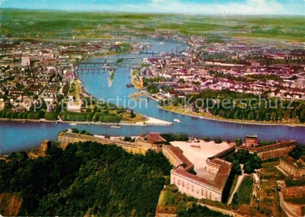 Koblenz Rhein Festung Ehrenbreitstein und Deutsches E