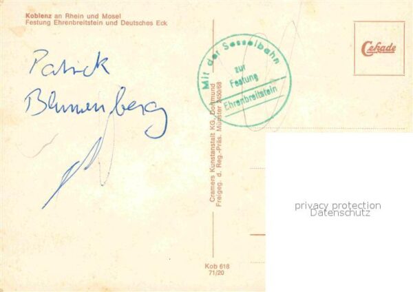 Koblenz Rhein Festung Ehrenbreitstein und Deutsches E – Bild 2