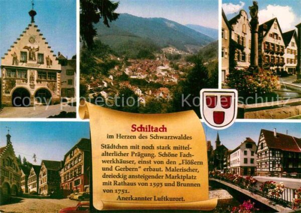 Schiltach Fachwerkhäuser Marktplatz Rathaus Brunn