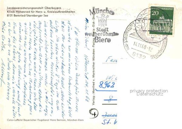 Bernried Starnberger See Klinik Höhenried der LVA Oberbayern – Bild 2