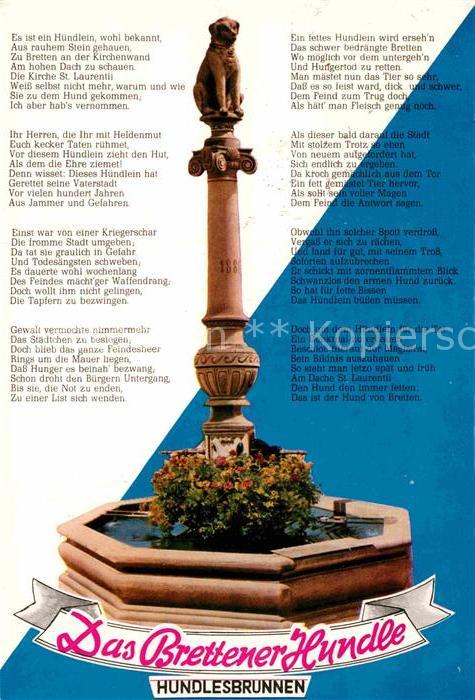 Bretten Baden Das Brettener Hundle Brunnen