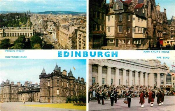 Edinburgh Scotland Princes Street Holyroodhouse Pipe Band