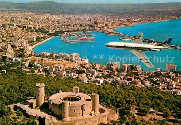 Palma de Mallorca Fliegeraufnahme Schloss Hafen