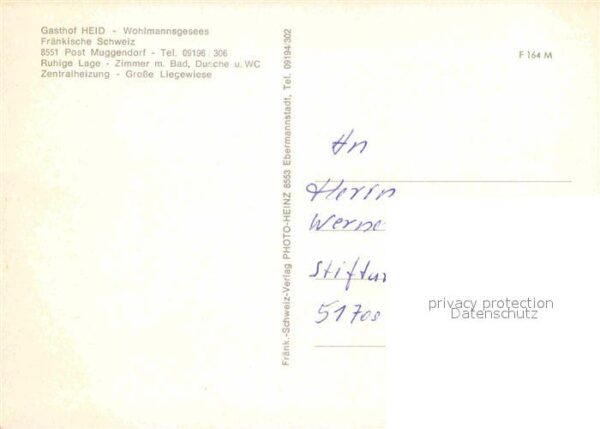 Muggendorf Fraenkische Schweiz Gasthof Heid Wohlmannsgesees – Bild 2