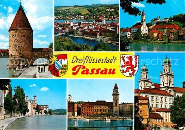 Passau Dom Fliegeraufnahme Teilansicht Turm