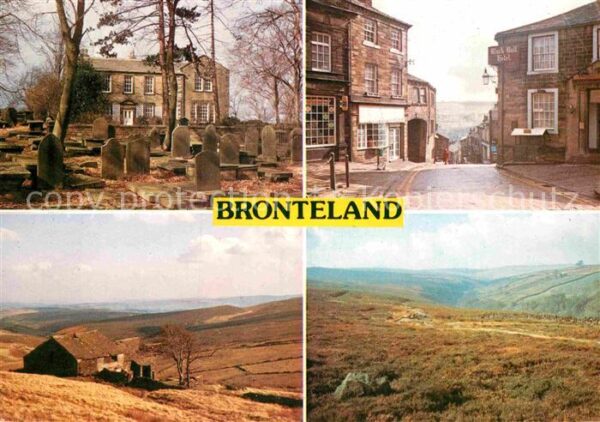 Yorkshire Humber Bronteland Friedhof Strasse Panorama