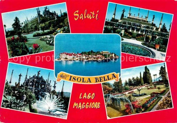 Isola Bella Lago Maggiore Fliegeraufnahme Park Teilansicht