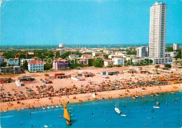 Cesenatico Fliegeraufnahme Strand Hochhaus