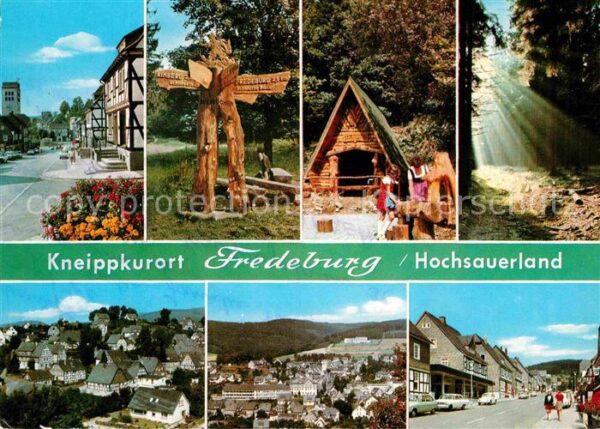 Fredeburg Schmallenberg Wegekreuz Teilansicht Strasse Waldhütte