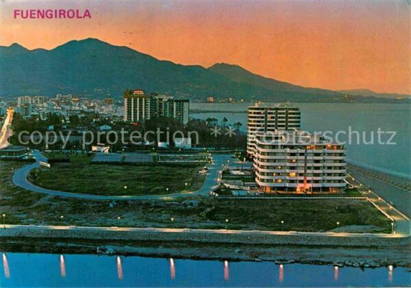 Fuengirola Fliegeraufnahme bei Sonnenuntergang