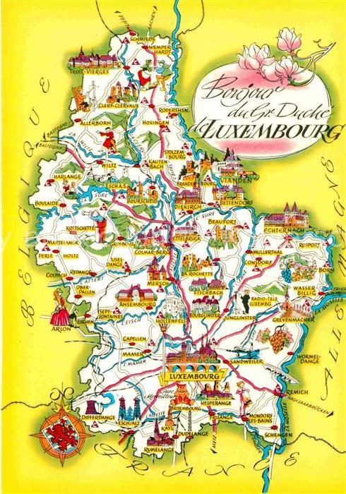 LUXEMBOURG  Luxemburg Landkarte