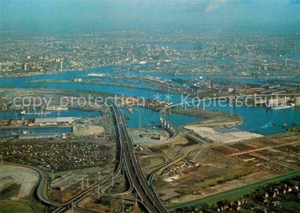 Hamburg Köhlbrandbrücke Fliegeraufnahme