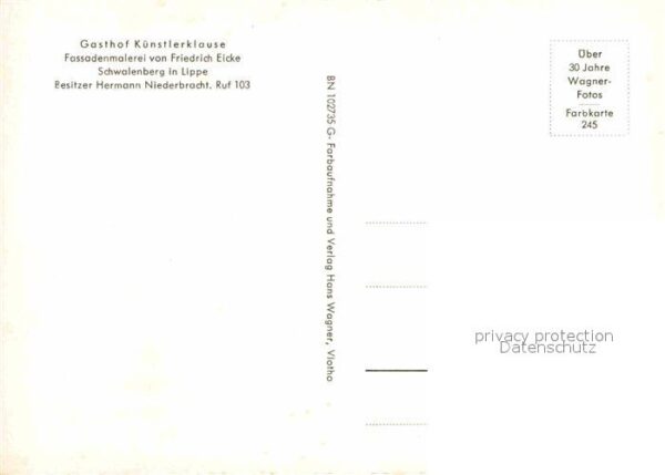 Schwalenberg Gasthof Künstlerklause Fassadenmalerei – Bild 2