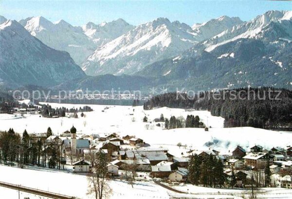 Schoellang mit Oberstdorf und Allgäuer Hochgebirge