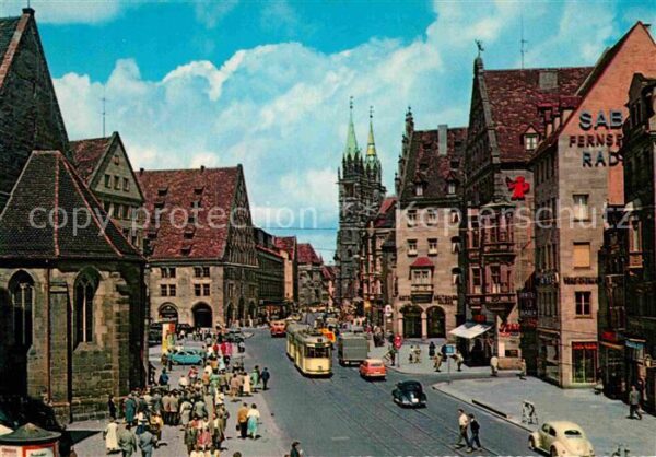 Nuernberg Königstrasse mit Lorenzkirche