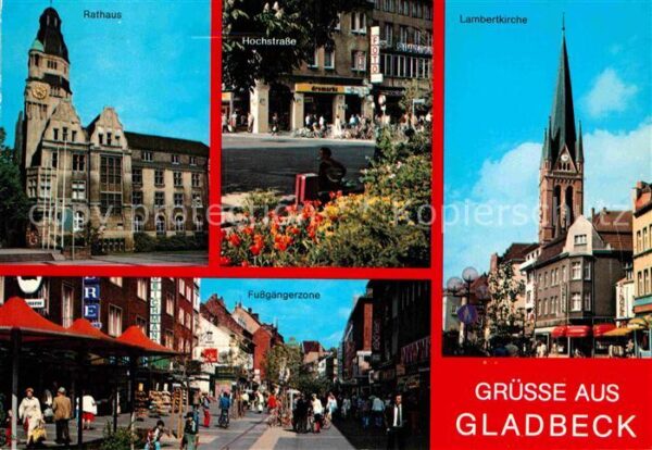 Gladbeck Rathaus Hochstrasse Lambertikirche Fuss
