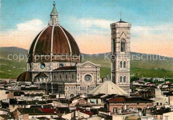 Firenze Florenz La Cattedrale vista in panorama