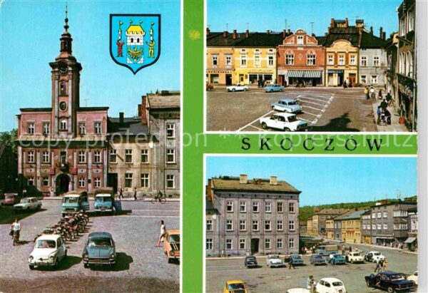 Skoczow Skotschau Poznobarokowy ratusz Rynek Ulica Cieszy
