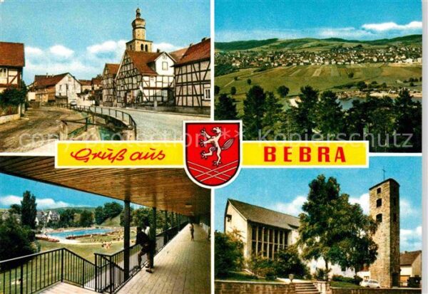 Bebra Teilansicht Panorama Schwimmbad Kirche