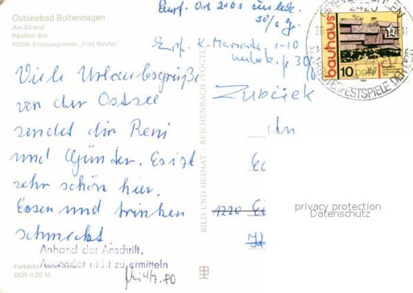 Boltenhagen Ostseebad Strandpartie Pavillon Bar FDGB Erholung – Bild 2