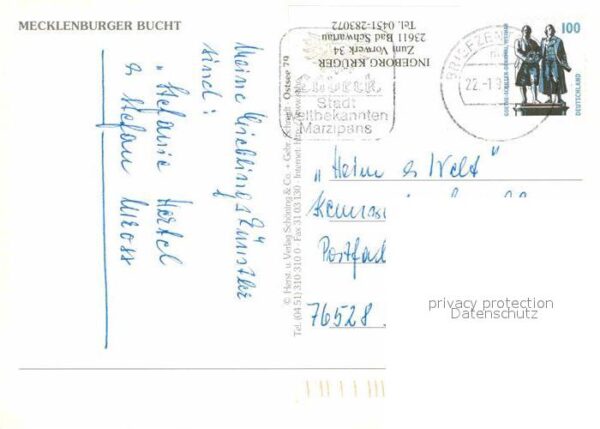 Mecklenburg Mecklenburger Bucht Gebietskarte – Bild 2
