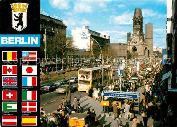 Berlin Kurfürstendamm mit Kaiser Wilhelm Gedäc