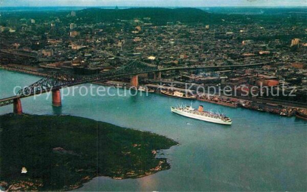 Montreal Quebec Fliegeraufnahme Jacques Cartier Bridge