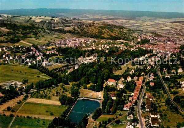 Bad Orb Fliegeraufnahme Kurviertel mit Schwimmb