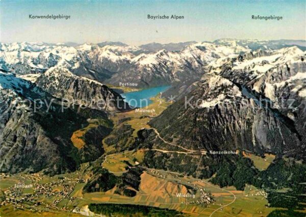 Achensee Fliegeraufnahme mit Kanzelkehre Wiesing
