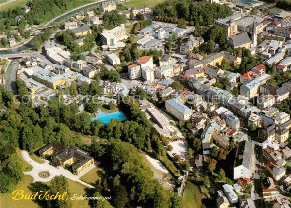 Bad Ischl Salzkammergut Fliegeraufnahme mit Freibad und Kaiserv