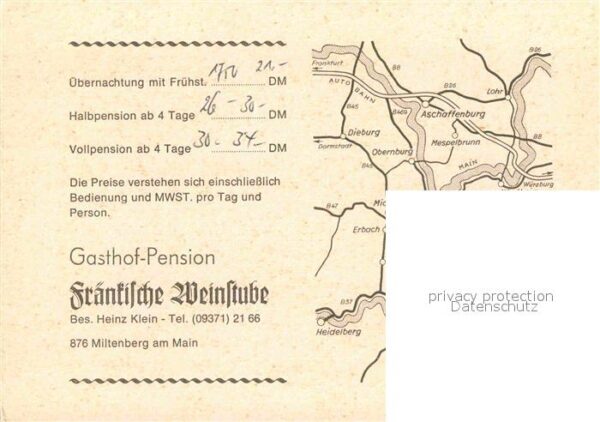 Miltenberg Main Gasthaus Pension Fränkische Weinstube – Bild 2