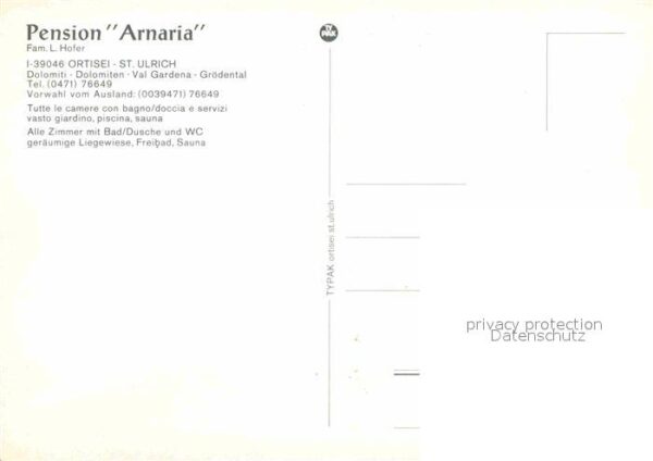 Ortisei St Ulrich Pension Arnaria – Bild 2