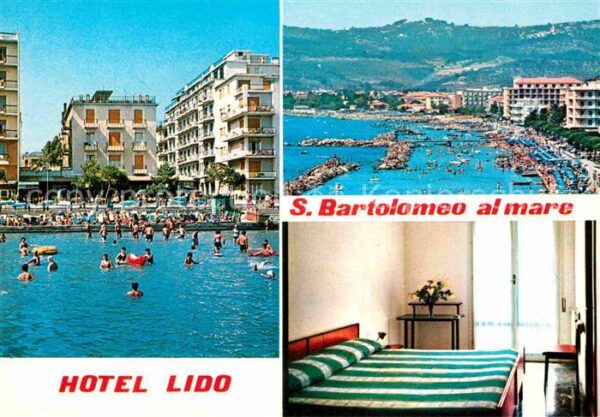 San Bartolomeo al Mare Hotel Lido Strand Fliegeraufnahme