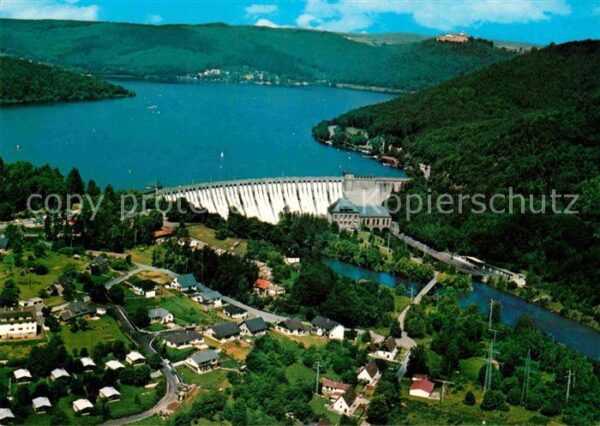 Hemfurth-Edersee Fliegeraufnahme Staumauer Schloß-Waldec