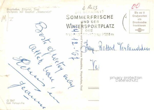 Mayrhofen Zillertal Gasthaus Kramerwirt Dorfplatz bei Nacht – Bild 2