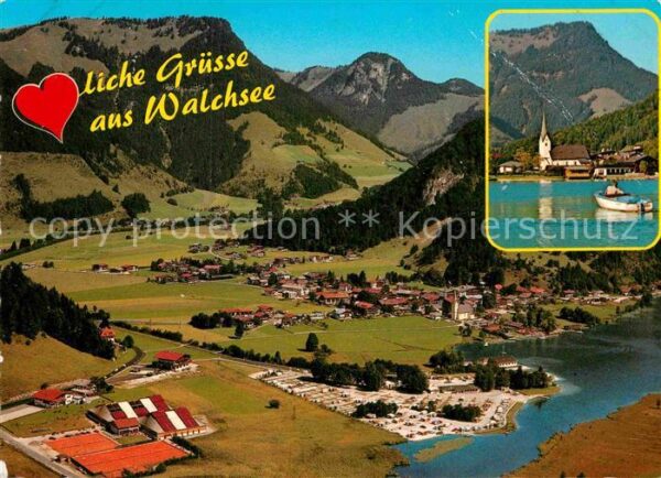 Walchsee Tirol Fliegeraufnahme mit Camping