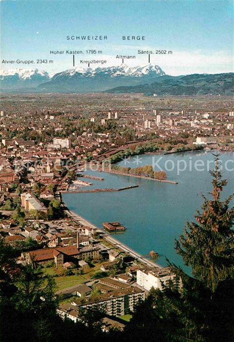 Bregenz Vorarlberg Fliegeraufnahme mit Bodensee