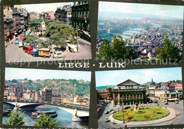 Liege Luettich Fliegeraufnahme Brückenpartie