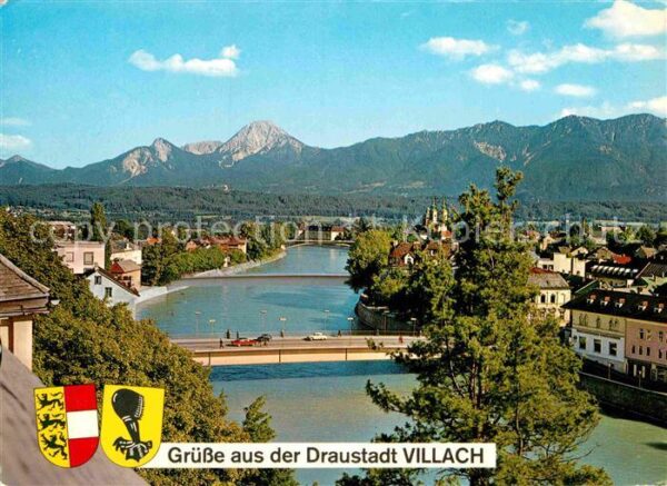 Villach Kaernten Draustadt Brückenpartie mit Mittagskoge