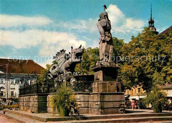 Klagenfurt Woerthersee Lindwurmbrunnen am Neuen Platz