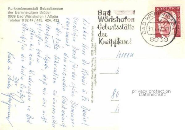 Bad Woerishofen Kurkrankenanstalt Sebastianeum der Barm – Bild 2