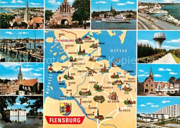 Flensburg Teilansichten Gebietskarte