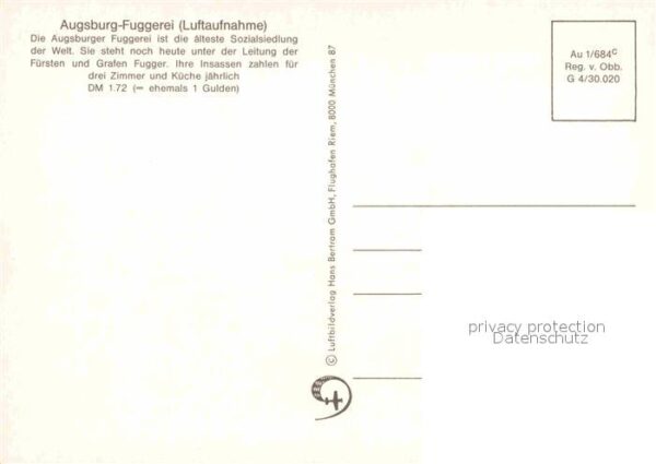 Augsburg Fliegeraufnahme mit Fuggerei – Bild 2