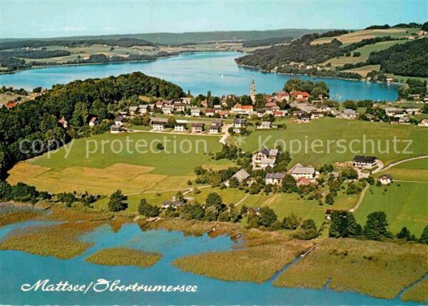 Mattsee Salzburg Fliegeraufnahme mit Ober und Niedertrum