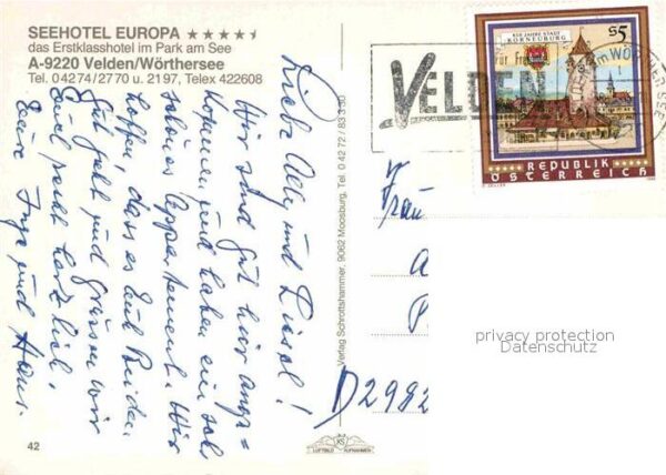 Velden Woerthersee Seehotel Europa Fliegeraufnahme – Bild 2
