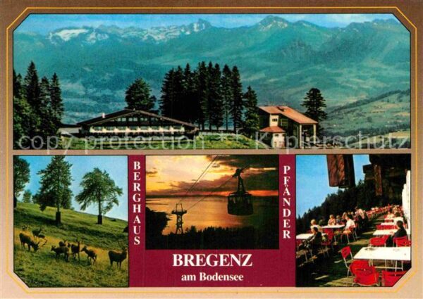 Bregenz Bodensee Berghaus Pfänder mit Wildpark Bergbahn