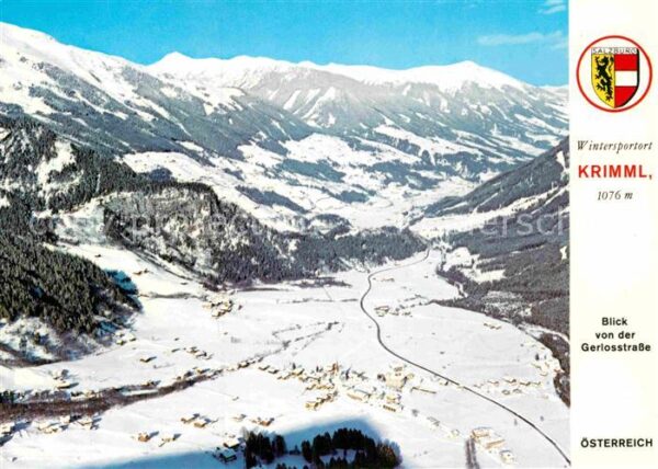 Krimml Wintersportplatz Alpen Fliegeraufnahme