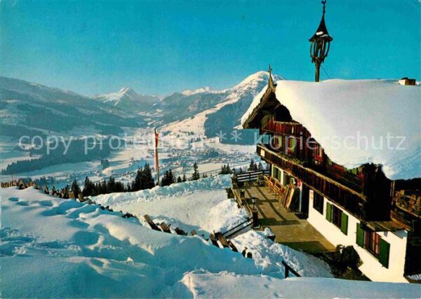 Kirchberg Tirol Winterpanorama Alpen Blick vom Filzerho