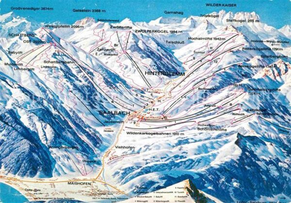 Saalbach-Hinterglemm Skiparadies aus der Vogelperspektive